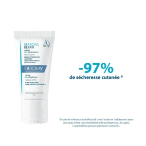 Ducray — Crème visage compensatrice du dessèchement cutané induit par un traitement anti-acnéique oral — Keracnyl Repair Crème – Image 6