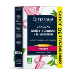 DIETAROMA Capligne brûle graisse + élimination ampoules (Thé vert, Bouleau, Maté, Guarana) 30 ampoules – Image 1