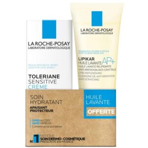 La Roche-Posay Tolériane Sensitive Crème Hydratante Apaisante 40ml + Lipikar Huile Lavante 100ml – Image 1