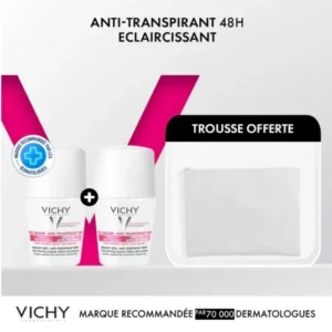 VICHY DEO BILLE ECLAIRCISSANT 50ML LOT DE 2 + TROUSSE OFFERTE – Image 1