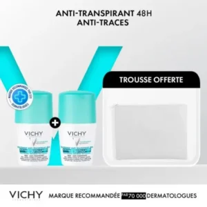 VICHY DEO BILLE ANTI TRANSPIR 48H 50ML LOT DE 2 + TROUSSE OFFERTE – Image 1