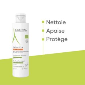 ADERMA EXOMEGA CONTROL GEL MOUSSANT EMOLLIENT VISAGE CORPS 200 ML – Image 3