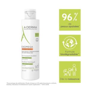 ADERMA EXOMEGA CONTROL GEL MOUSSANT EMOLLIENT VISAGE CORPS 200 ML – Image 4