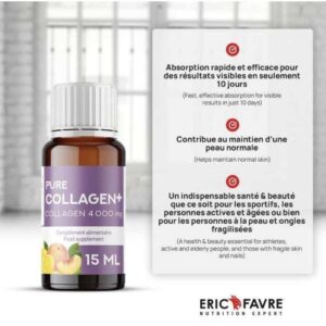 ERIC FAVRE OFFRE PURE COLLAGEN PLUS SAVEUR PECHE CITRON 10 AMPOULES 15 ML + 2 SHOTS PURE WHITE + OFFERTS – Image 3