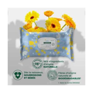 KLORANE BEBE LINGETTES NETTOYANTES POUR LE CHANGE BOITE DE 70 – Image 4