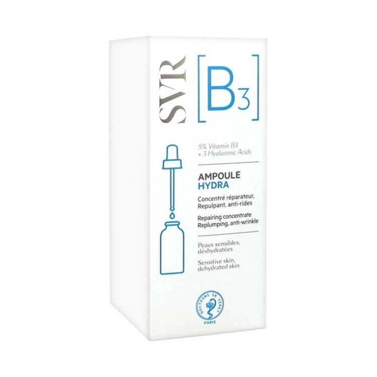 SVR OFFRE AMPOULES HYDRA B3 30 ML + TROUSSE + ESSENCE B3 HYDRA 30ML + COLLAGEN BIOTIC 15ML OFFERT
